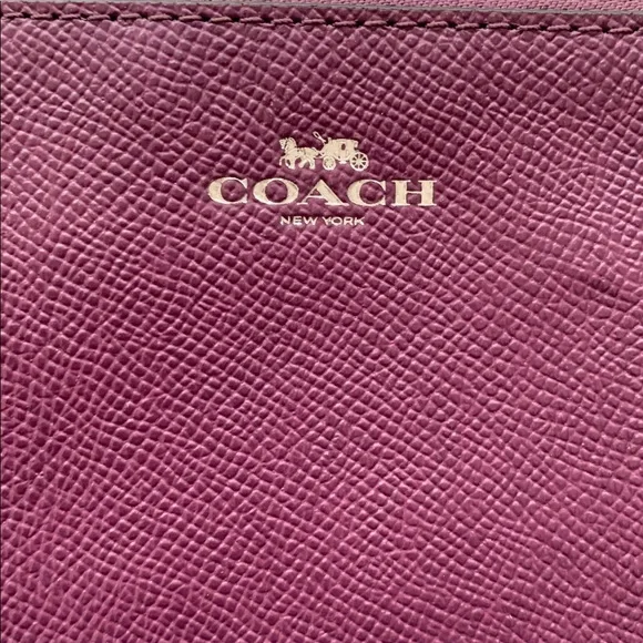 Coach Women's Purple Corner Zip Wristlet - Picture 2 of 7